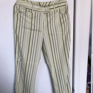 Garnet hill green stripe ankle length jean cut, 6